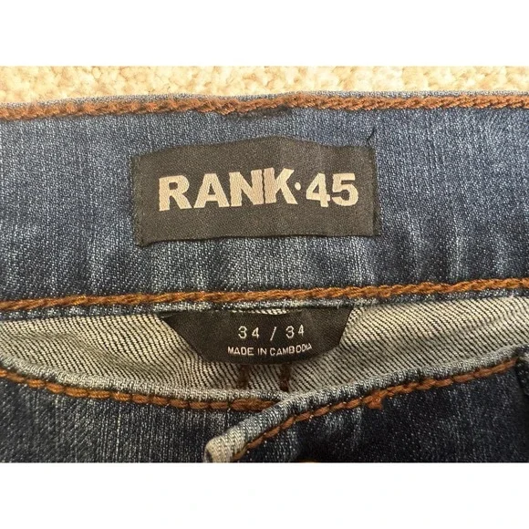 Rank 45 Men's Slim Straight Medium Wash Jeans, 34x34, NWOT tags Rugged Western - Picture 7 of 16